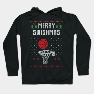 Merry Swishmas Funny Basketball Ugly Christmas Sweater Gift Hoodie